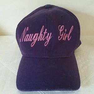 Purple "Naughty Girl" Embroidered Baseball Cap